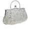 HONGCI Glitter Fashion Beaded Sequin Pearl Clutch Bag for Women - Vintage Beaded Evening Bag, Bridal Bag, Clutch Bags for Wedding, Party, A Silver, S