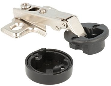 Mobila R09058 Dos bisagras para puertas de cristal niqueladas, Ø 26 mm