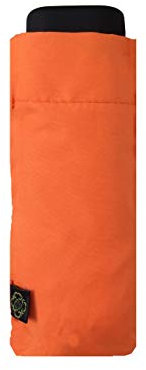 SMATI Mini compact folding umbrella - Pocket size 18cm, windproof, 200g ultra light, manual, travel umbrella, mixed umbrella, Colour ORANGE