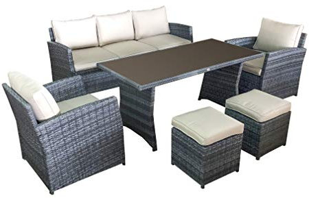 Jet Line® | Gartenmöbel | Loungemöbel Havanna | grau | Gartenset | Essgruppe | Lounge | Tisch | Sessel | Sofa | Garten | Terrasse | Balkon | Polyrattan