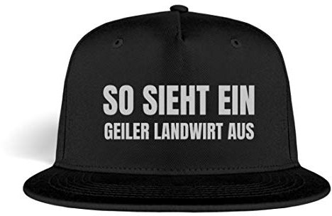 Galeriemode So Sieht EIN Geiler Landwirt aus Landwirtschaft - Basecap mit Spruch Bestickt - Kappe -Einheitsgröße-Schwarz