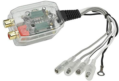 maxxcount 2-Kanal High-Low Converter | Belastbarkeit: 2X bis 30 Watt | Pegel regelbar | Lautsprecher-Signale auf 2X Cinch (Vorverstärker-Ausgänge)