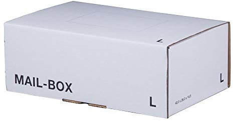 Ropipack Mailbox Versandkarton Versandbox wiederverschließbar 395 x 248 x 141 mm Weiß L - 20 Stück