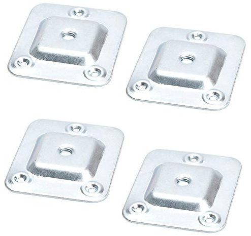 4er Set Montageplatten für Möbelfüße mit M8 Gewinde Möbelfußbeschlag für Ø 4 mm Holzschrauben von Sotech