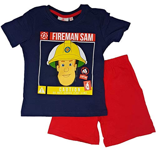 Feuerwerhmann Sam Schlafanzug Pyjama (Blau, 98)