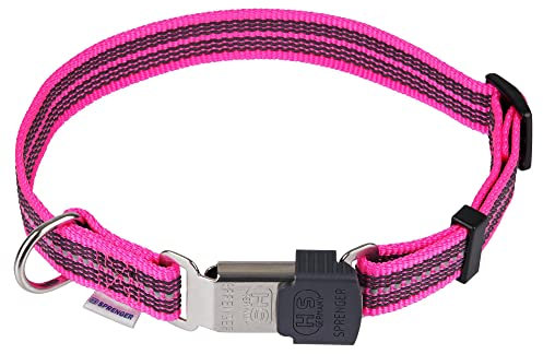Verstellbares Halsband - reflektierend, pink, 40-55 cm