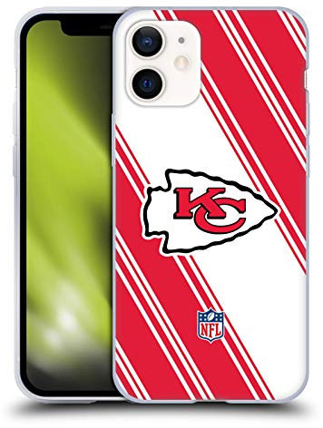 Head Case Designs Offizielle NFL Streifen Kansas City Chiefs Artwork Gelhülle [Militärischer Schutzgrad] Kompatibel Mit Apple iPhone 12 Mini Und Kompatibel Mit MagSafe