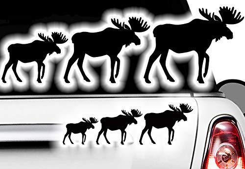 HR-WERBEDESIGN 3X Auto Aufkleber Hirsch ELCH Bulldogge French Bulldog Bully Sweden XXX