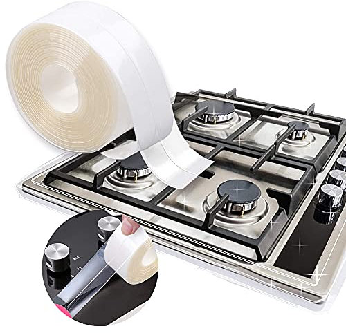 XCOZU Cinta selladora Autoadhesiva, Cinta de Calafateo Transparente de PVC para Baño, Impermeable a Prueba de Moho Cinta de Sellado para Fregadero de Cocina Bañera Inodoro y Pared