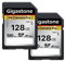 [5-Yrs Free Data Recovery] GIGASTONE 128GB 2-Pack SD Card, 4K Camera Pro, A1 V30 SDXC Memory Card 4K UHD Video Compatible with Canon Nikon Sony Panasonic Digital Camera, with 2 Mini Cases