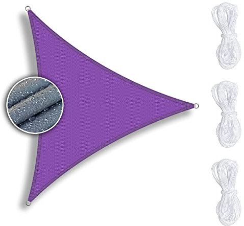 Toile D'Ombrage Triangulaire 4.5X4.5X4.5, Tissu Oxford 420D Étanche Résistant aux déchirures Ombre, Protection UV Voile d'ombrage Imperméable Rectangulaire Parasols et Stores pour Patio -Violet.