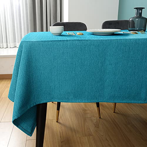 SEASHORE TREE Tischdecke Leinen Leinenoptik Tischdecke Abwaschbar Tischtuch Leinen Tischläufer Tischwäsche Eckig Wasserdicht Tischdecke Lack blau 145 x 300 cm