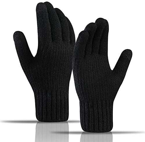 Konphat Damen Winterhandschuhe Herren Touchscreen Strickhandschuhe Elastische Manschette Fleece Thermo Warme Handschuhe Kaltes Wetter Thermohandschuhe