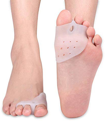 Hallux Valgus Korrektur, Zehenspreizer Silikon, 3-Zehen Hallux Zehenspreizer, Bunion Corrector Toe Straightener, 1 Paar Big Toe Straightener für überlappende Zehen, Hammer Toe, Bunion, Bent Toe