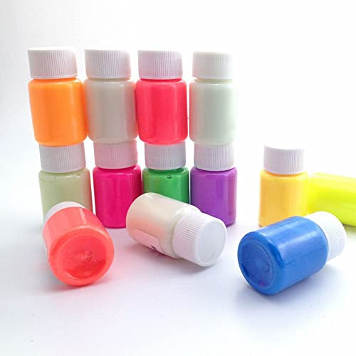 NC Résine Colorant Poudre Lumineuse Poudre Fluorescente Ongles Paillettes Brillent dans Le Noir néon phosphore Poudre Ongles Paillettes Poudre pour Slime, Ongles, Peinture Acrylique,DIY