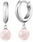 Engelsrufer Damen Creole aus Sterling Silber mit Rosenquarz Perle Anhänger, Clipverschluss, nickelfrei, 13mm, ERE-RQ-CR