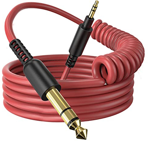 OneOdio Aux-Kabel, 6,35 mm und 3,5 mm, Kopfhörer-Kabel, Rot
