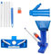LONUO Pool Mini Jet Vacuum Cleaner with Brush, Portable Underwater Swimming Pool Pond Fountain Cleaner Pool Cleaning Hoover Suction Tool for Leaves, Dirt and Sand & Silt, Blue, (B-L1)