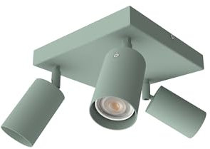 L+ Deckenleuchte, aus Metall, Form, Maße 30 x 30 x 15 cm, Farbe Grün, Made in Italy