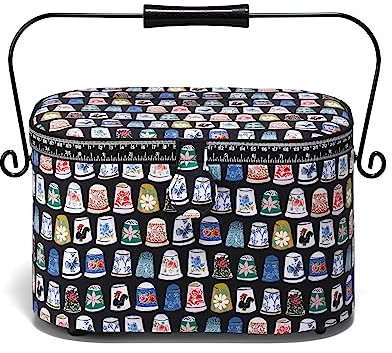 Prym 612651 Nähkorb L oval Thimbles, schwarz