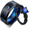 VNOX Paar Ringe Set Edelstahl mit Gravur Zirkon Herrenring Wolframstahl Blau Hochzeitsring mit Zirkon Personalisiert Freundschaftsringe Partnerringe mit Graviert für Männer Frauen