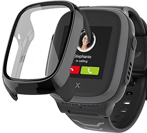 Onetuo Schutzhülle für XPLORA X5 Play Smartwatch, Hard PC hülle mit Glas Displayschutz kompatibel mit XPLORA X5 Play Smartwatch (Schwarz)