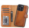 Solo Pelle Custodia in pelle compatibile con iPhone 14 Pro Max da 6,7 pollici, rimovibile (2 in 1), con scomparti per carte di credito per Apple iPhone 14 Pro Max in 6,7 (marrone cognac)