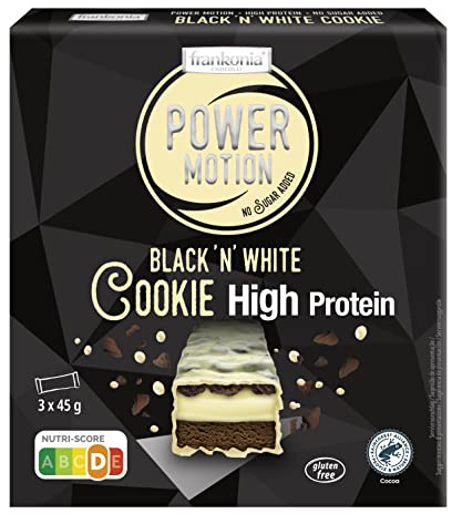 frankonia CHOCOLAT Power Motion Proteinriegel High Protein Cookie Black 'n' White 3x45g - no sugar added