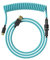 Ranked Coiled Keyboard Cable | Handcrafted Double-Sleeved Braided Cable | USB Type C to A | 5-Pin Aviator Connector for Custom Mechanical Gaming Keyboard | Support Fast Charge 20W (Ranked Blue)