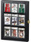 Fanousy Baseballkarten-Vitrine, PU-Leder-Sammelkarten-Display-Rahmen, hält 9 PSA, abgestufte Karten-Wand-Memorabilien-Vitrinen für Sport, Fußball, Basketball, Pokemon-Trading, Spielen, vertikal