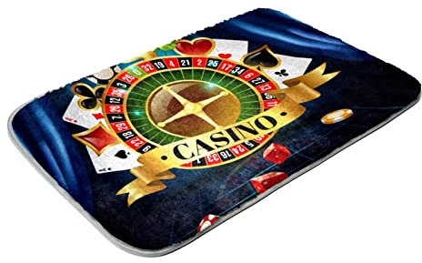 Flauschiger Shag Teppich, ultraweich für Schlafzimmer, Casino, Nachtspiele, Würfel, Spielkarten, Symbole