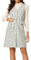 Allegra K Damenkleid mit V-Ausschnitt, Knopfleiste, Taschen, Vintage, ärmellos, kariert, Tweed-Kleid, Weiss/opulenter Garten, Mittel