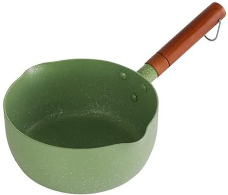 UPQRSG Pentola Antiaderente, Pentola per Salsa in Pietra MEdica Giapponese, Pentola per Salsa di Zuppa di Noodle al Latte con Manico e Doppio Beccuccio, Base Universale(Verde 20 cm)