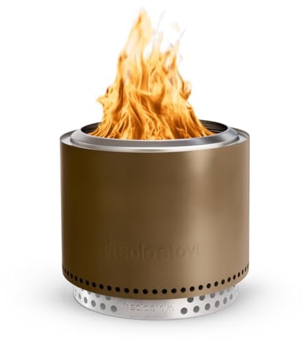 Solo Stove Feuerschale Bonfire 2.0 mit Standfuß | Feuerstelle für Raucharme Holzverbrennung, Herausnehmbare Auffangschale, Mobile Outdoor Feuertonne, Edelstahl, 49,5x44,5cm, 11,4kg, Bronze