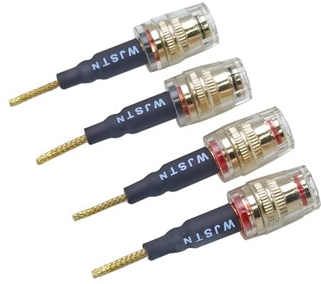 Suanqi Flex Pin Banana Plugs to 4mm Female Banana Jack Speaker Audio Adapter for Spring Loaded Terminals Amplifier Speaker Sound Systems 4Pack (Flex -Type to 4mm Female).