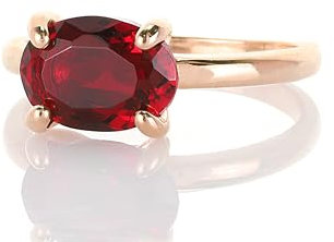 Granat-Schmuck Ring - Vibrant Hochzeit Ring, Edelstein Ring, Geburtsstein Rose Gold Ringe für Frauen - Handgemachte Ring für Mode, Braut - mit Eleganten Schachtel
