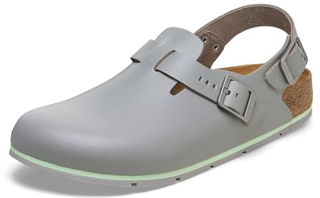 Birkenstock Damen Herren Tokio Pro Hausschuhe Leder Pantoletten - Clogs - Zertifiziert nach Norm EN ISO 20347:2145 - Berufsschuhe für Medizin, Gastronomie und Service