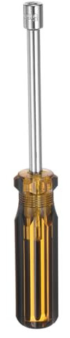 sourcing map Metric Hex Nut Screwdriver 6mm Carbon Steel Ergonomic PVC Grip Non-Magnetic Socket Wrench Screwdriver Hand Tool for Automotive Maintenance Home Improvement.