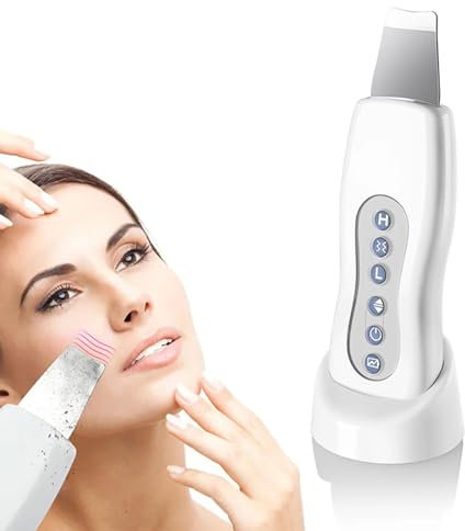 iksvmsis Dispositivo Peeling Ultrasónico Facial, Limpiador Facial Ultrasónico Profesional, Espatula para Limpieza Facial, Máquina De Limpiador De Facial De Ultrasónico Belleza
