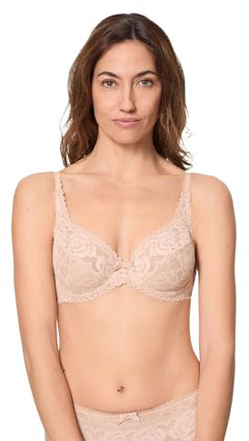 Playtex Flower Elegance Soutien-Gorge à Armatures en Dentelle Femme x1, Chair, 105E