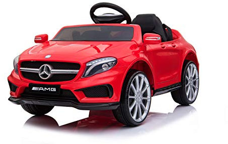 Baroni Toys Macchina Elettrica per Bambini Mercedes AMG Baby car Elettrica Full Optional Rossa, Auto Telecomandata con Sedile in Plastica e Porte Apribili, Batteria 12V, Carico fino a 30 Kg