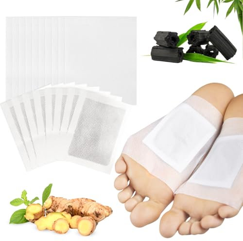 Detox Fußpflaster, 30 Stk Detox Fußpflaster Entgiftung,Entgiftungspflaster Füße für Stressabbau & Tiefschlaf,mit Bambusessig und Ingwerpulver,Fußpflaster Fußpolster von Fußpflege Reinigung des Körpers
