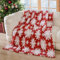 WONGS BEDDING Weihnachtsdecke Kuscheldecke 150x200 cm Flauschig Weihnachts Decke Wohndecke Warme Fleecedecke Weiche Sofadecke Couchdecke für Bett Sofa Schlafzimmer Büro, Rot Schneeflocken