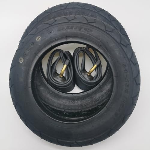 Duro 2X Reifen 10 Zoll + AV abgewinkelt Schlauch | 10 x 2 | ETRTO 54-152 | Schwarz Decke Mantel Kinderwagen Fahrrad Buggy Roller Dreirad Schläuche Autoventil Schrader