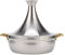 Yiustldd Marmite à tajine en Acier Inoxydable avec Couvercle fermé en Forme de cône, poêle à mijoteuse antiadhésive avec 2 poignées pour cuisinière à gaz à Induction,Argent,32cm