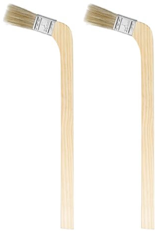 sourcing map Paint Brush 2Pcs 1 Brush Width Reusable Variety Angle Bend Brushes Radiator Paint for All Latex Oil Painting Furniture Walls Home Improvement