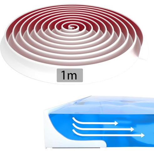 Barrière de Douche Pliable,seuil de douche barrage d'eau,Silicone Seuil de Douche Barrage D'Eau Autocollante,joint douche pour Séparation Humide et Sèche(1m,Blanc)