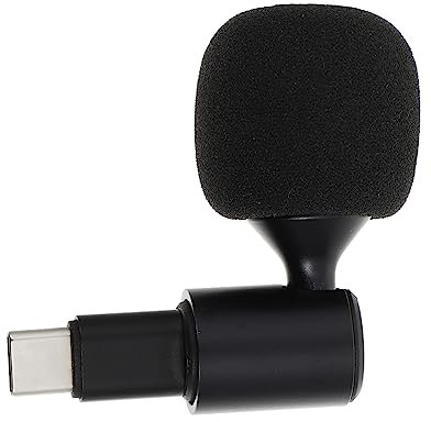 TOGEVAL 1pièce Microphone Type-c Flexible Portable pour Enregistrement Et Streaming Compatible avec Téléphone Ordinateur Portable Et Tablette avec Bonnette Anti-Vent