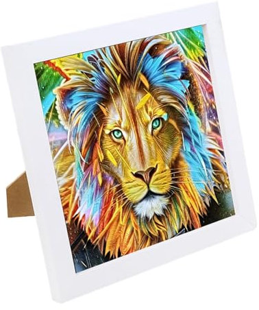 Tierbilder für Wohnzimmer – bunte Dekorationen, Acryl-Bild, gerahmt, Schlafzimmer, Kinderzimmer, Ornament-Bilderrahmen für Flur, Schreibtisch, TV-Schrank