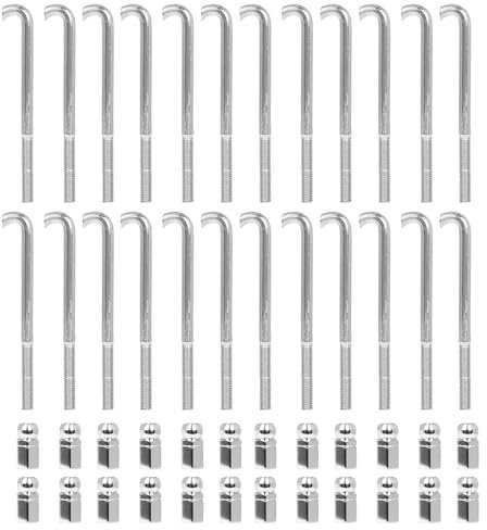 24Pcs Banjo Round Hook Standard Banjo Bracket Hook With Nut Metal Replacement Tension Hook For Banjo And Ukulele